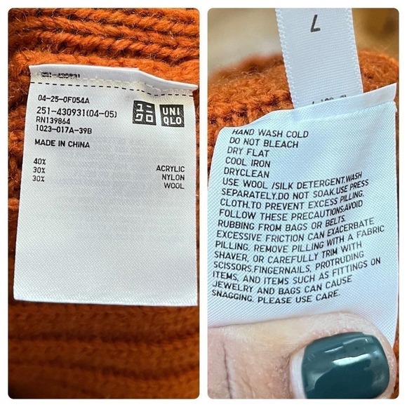 JW Anderson x Uniqlo Wool Blend Cable Knit Cuffed Pullover Sweater Size XXS - Picture 9 of 10